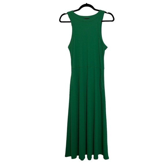 Who What Wear Dresses & Skirts - Who What Wear Green Sleeveless Halter Ribbed Knit Midi Dress Sz.M